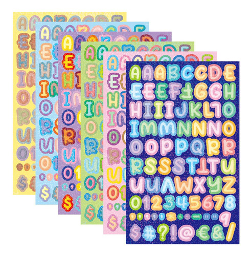 6x Pegatinas De Números Y Letras, Pegatinas De Dibujos
