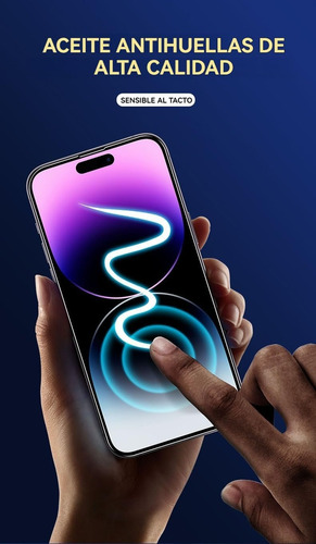Mica Vidrio Privacidad Compatible Con Iphone Con Aplicador 14 Pro Max/15 Plus/16 Plus