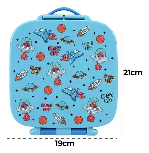Lonchera Bento Azul Espacio 3 Divisiones Úpale