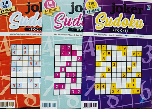 Sudoku Joker X 6 Revistas Con 66 Páginas, 118 Juegos
