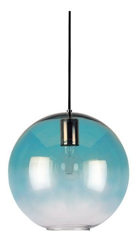 Lampara Colgante Globo 1 Luz Diseño Aarhus L Celeste P/led