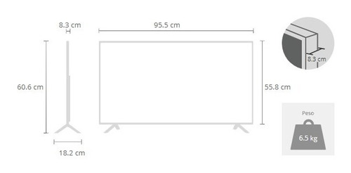 Imagen 3 de 4 de Tv Led Sanyo Lce43sf1500 Smart 43 Full Hd