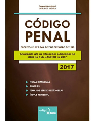 Livro Código Penal - 2017- Atualizado