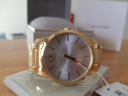 Reloj Calvin Klein City K2g21546 Hombre Dorado Entrega Ya