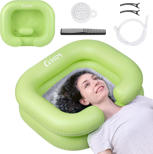 Lavabo Para Cabeza Inflable Portatil - Verde
