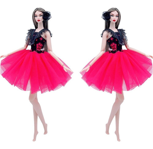 Vestido Bailarina Para Boneca Barbie + Sapatilhas Ballet 06m