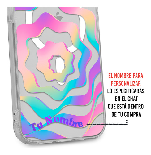 Funda Para iPhone Magsafe Tu Nombre Mujer Curvas Colores