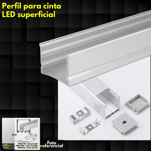 Perfil Superficial Hielo 26x26mm Cinta 24082mm 1mt Ypr26