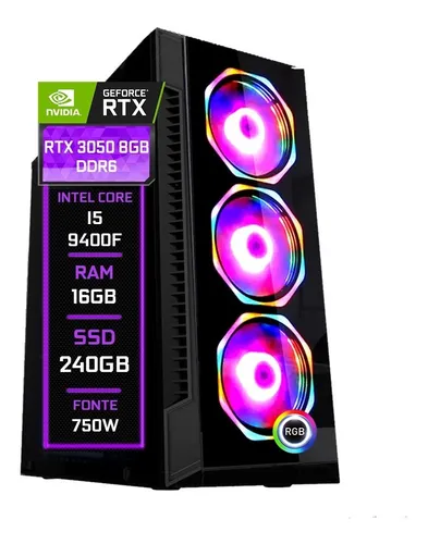 Pc Gamer F cil Intel I5 9400f 16gb Rtx 3050 8gb Ssd 240 Gb