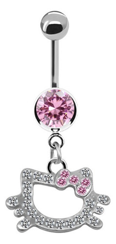 V Hello Kitty Mujer Acero Inoxidable De Piercing Ombligo