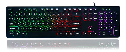 Teclado Gamer Seisa Dn-dy02 Qwerty Es Negro Con Luz Rgb