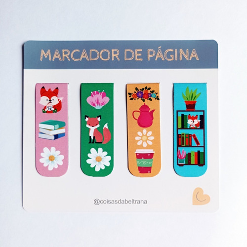 Kit 4 Marcadores De Páginas Magnéticos Artesanais Exclusivos