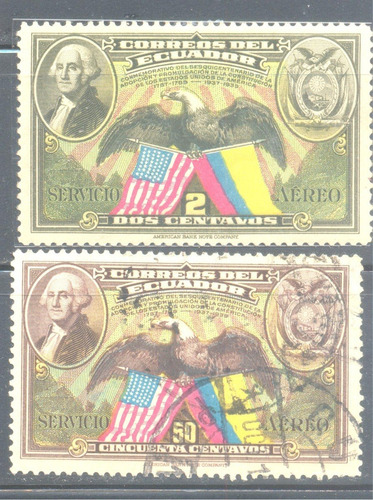 Ecuador 1939 Estados Unidos Banderas Condor 