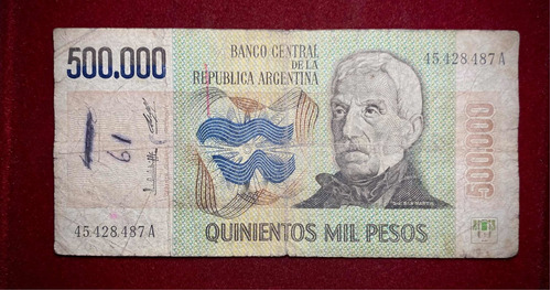 Billete 500.000 Pesos Ley 1981 Bottero 2508 Tirada Cortísima