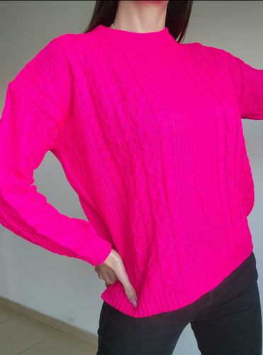 Sweater Mujer Tramado Lana Acrilica