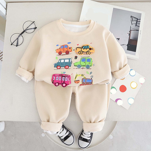 Sudadera Con Estampado De Coche Para Niños Pequeños Y Median