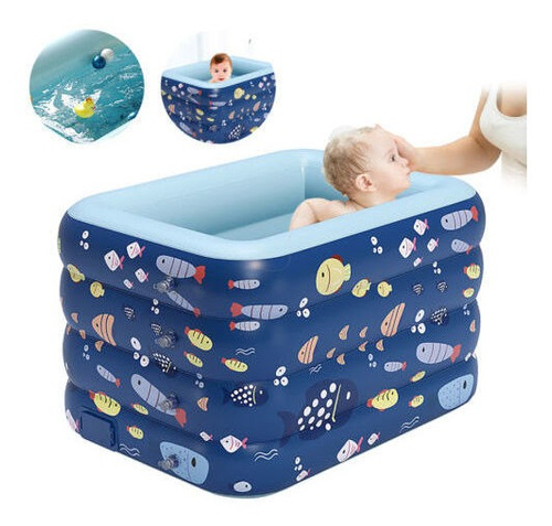 120cm Portable Bathtub Water Tub Inflatable Kids Swimmin Lvv