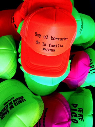 Cotillon Para Fiestas Y Eventos Gorras Con Frases Y Luz Led