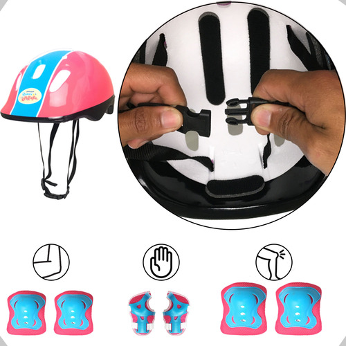 Patins Inline Infantil Com Kit Proteção Completo Com Led