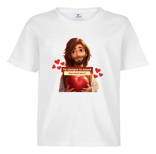 Playera Para Niño Y Niña  Cristiana Jesus Rostro 