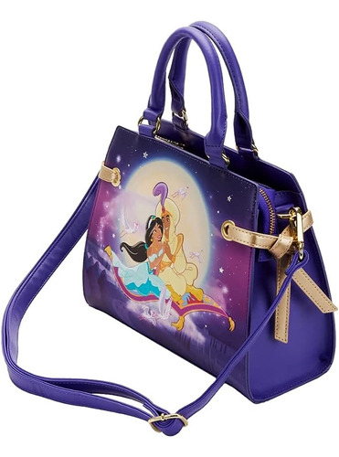 Loungefly Disney Bolsa Crossbody Aladdin 30th Aniversario Color Violeta