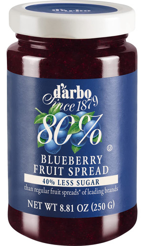 Darbo Blueberry Spread, 80% Fruta, Todo Natural, 40% Menos A