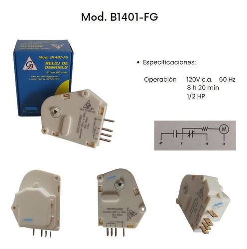 Reloj De Deshielo (120v C.a. 8h-21min) Marca Gb
