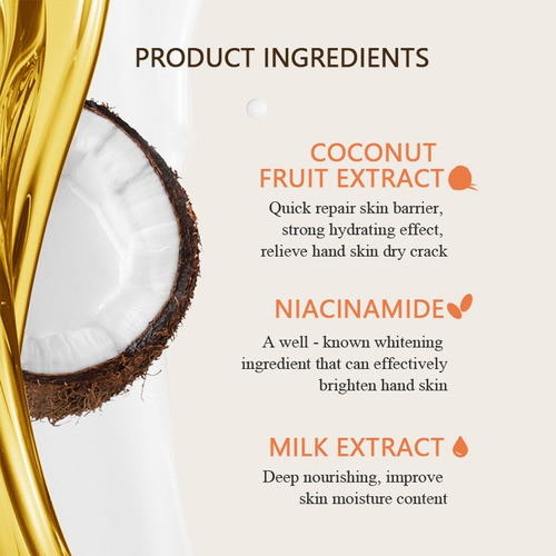 Hh Crema De Manos Leche De Coco Hidratante