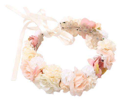 Tocado De Guirnalda Floral Con Corona De Flores De Seda