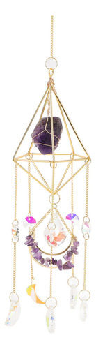 Carillón De Viento Colgante De Cristal Violeta, Con Forma De