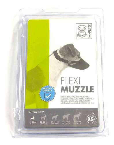 Bozal Flexible Nylon Negro Xs Perro