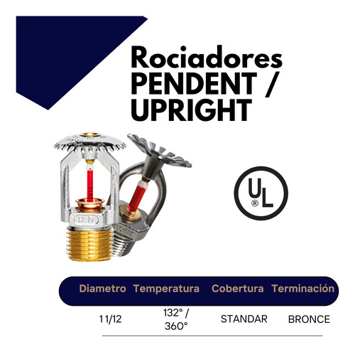 Rociador Pendent / Upright De 1/2 Contra Incendio