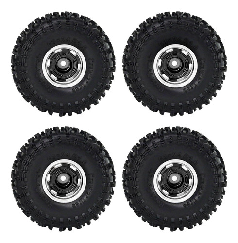 4 Piezas De Ruedas Y Neumáticos De Coche Rc De Negro