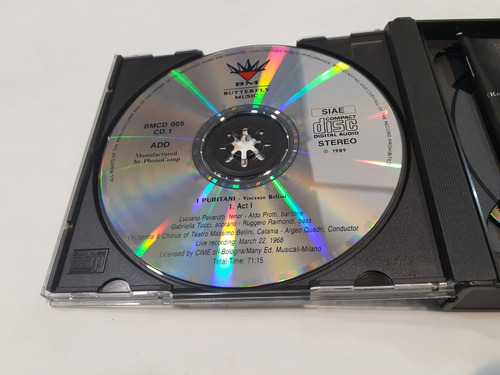 I Puritani, Bellini, Pavarotti - 2cd 1989 Italia Nm 9/10 (Usado)