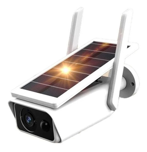 Câmera Ip Bullet Segurança Wifi Ip66 Energia Solar Full Hd Cor Branco