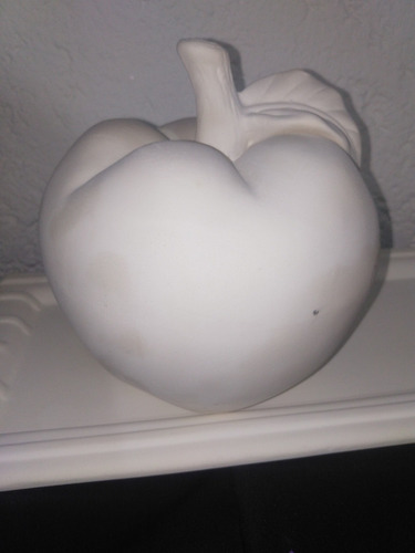 Imagen 4 de 6 de Centro De Mesa Frutero Manzanas Ceramica En Blanco Grande