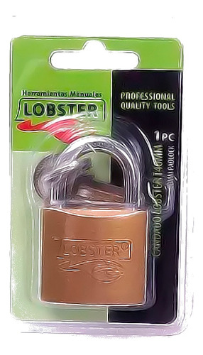 Candado De Arco Largo Lobster 50mm 3 Llaves 