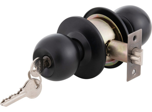Imagen 3 de 9 de Cerradura Cilíndrica Oister 101 Dormitorio Negro Bt