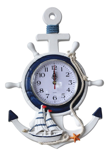 Reloj Con Diseño Ancla, Diseño De Playa Y Mar, Timón De B .