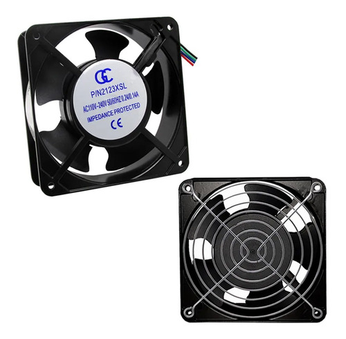 Ventilador Cooler Com Grade Gc Metalica 120x120x38 Bivolt