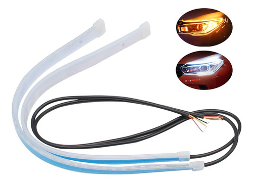 X2 Tira Led Secuencial Blanco Ambar Universal Auto Karvas