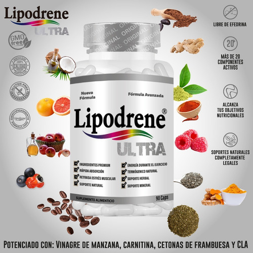 Imagen 4 de 8 de Lipodrene Ultra 90 Caps- Formula Ultra Premium- Termogenico