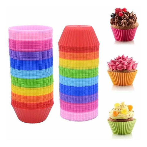 Molde Silicona Para Hornear Cupcakes 6 Unds Reutilizables