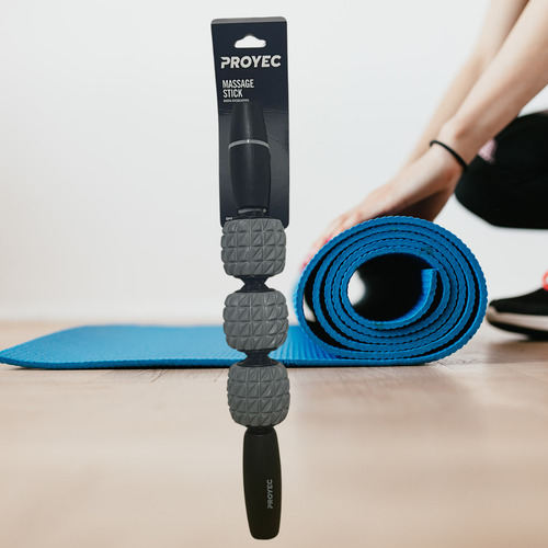 Barra Stick Masajeadora Proyec Funcional Pilates Yoga Gris Oscuro