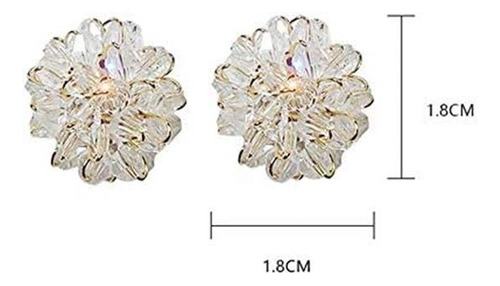 Aimimier Pendientes De Tuerca Con Flores De Cristal Para Nov