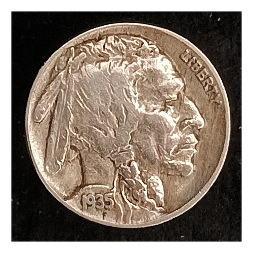 Estados Unidos 5 Cents 1935 Mb Km 134 Bisonte