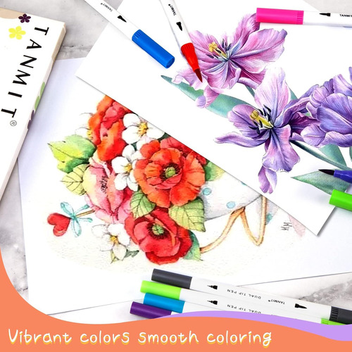 Kit 12 Canetas Brush Pen E Ponta Fina Dual Canetinhas