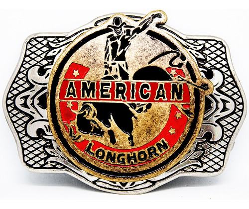 Fivela Country American Longhorn Segura Peao Rodeio 