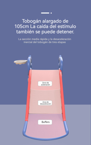Juegos De Niños Resbaladilla Tobogán Con Canasta Baloncesto Azul