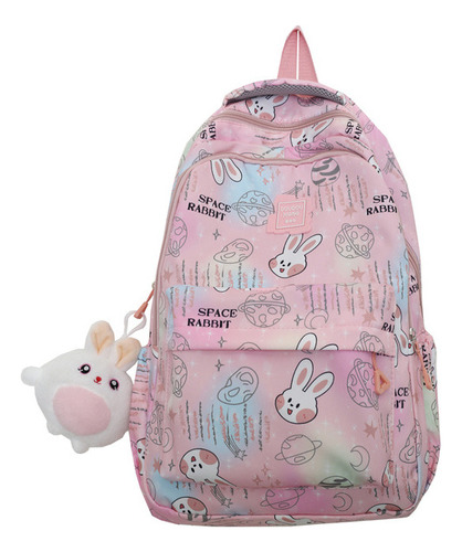 Mochila Holgada Pink Rabbit Element Kawaii, De Gran Capacida